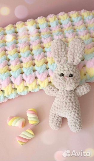 Плед детский вязаный ручная работа