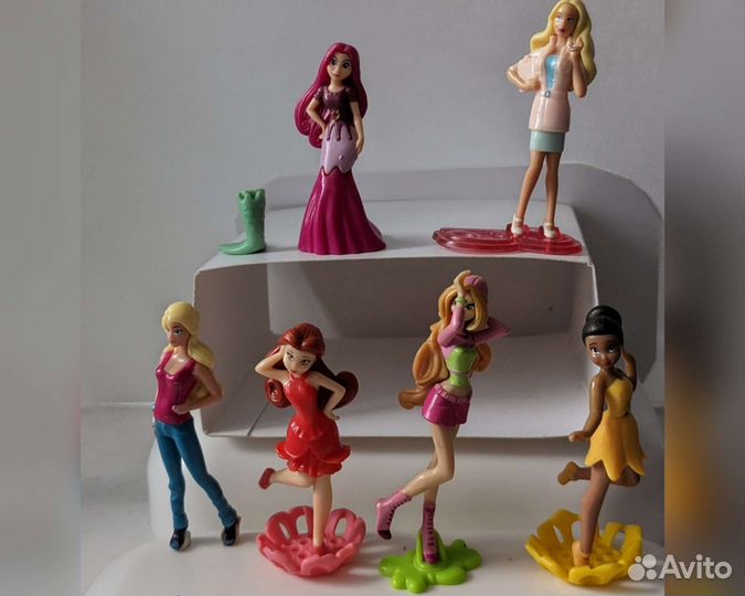 Kinder фигурки barbie, winx,принцессы Дисней и феи