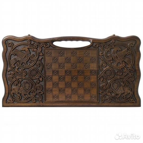Нарды и шашки резные Необъятная Россия 61 х 63 см бук Армения 62656