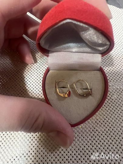 Серьги золотые детские 585