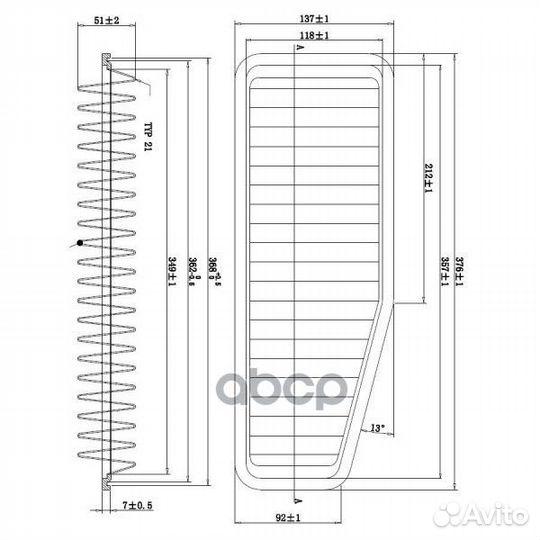 Фильтр воздушный doubleforce DFA3725 double force