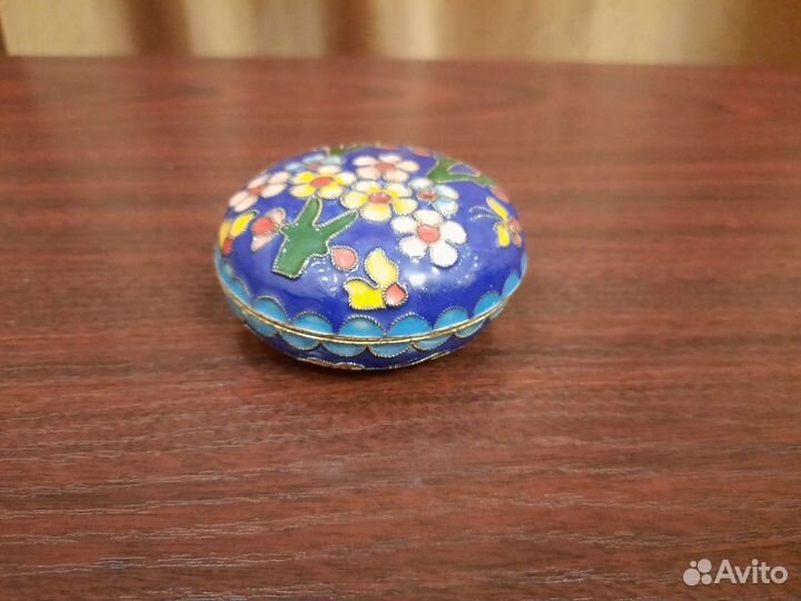 Шкатулка китайская перегородчатая эмаль клуазоне