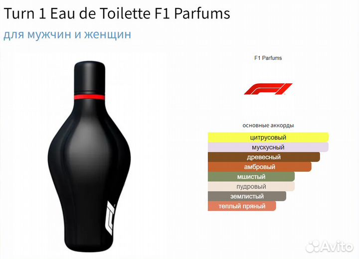 Туалетная вода Turn 1 Eau de Toilette F1 (75ml)