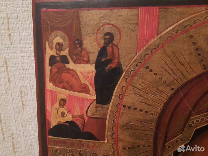 Шикарная икона 54*44 без реставрации, Деисусный чи