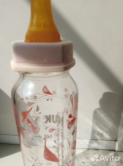 Бутылочка Nuk стеклянная, 230мл