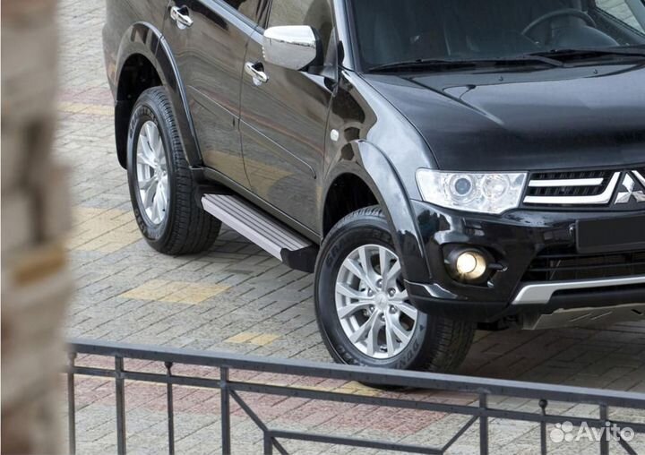 Пороги Подножки Mitsubishi Pajero Sport 2- Silver