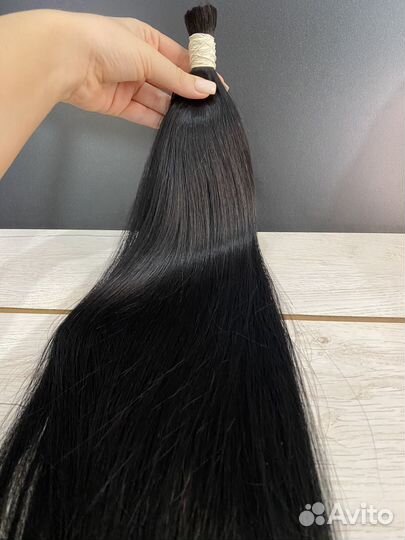 Натуральные волосы для наращивания 50 см черные