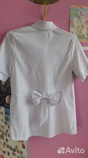 Блузка белая для девочек 134