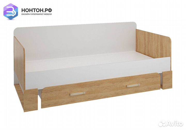 Кровать Сити бело-серый / дуб небраска