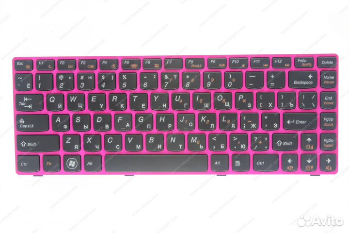 Клавиатура Lenovo IdeaPad Z370, Z470, с розовой ра