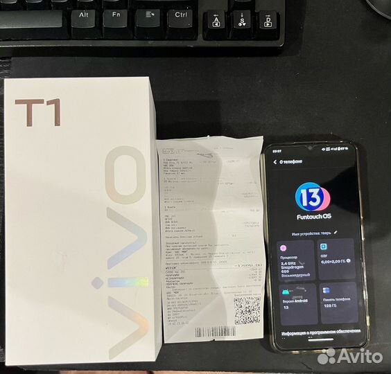 Смартфон Vivo t1 128gb