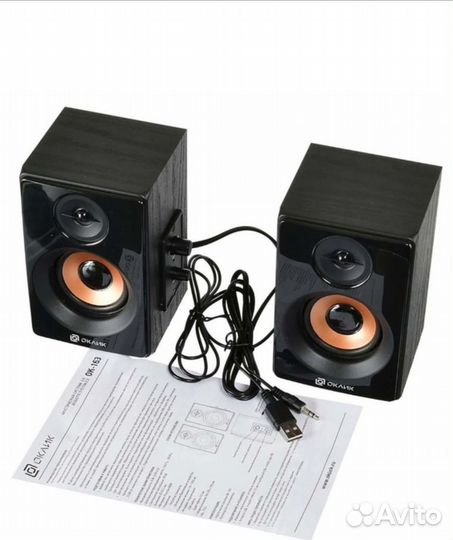 1) Акустическая система 2.0 оклик 2) sven