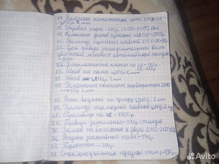 Список наших товаров