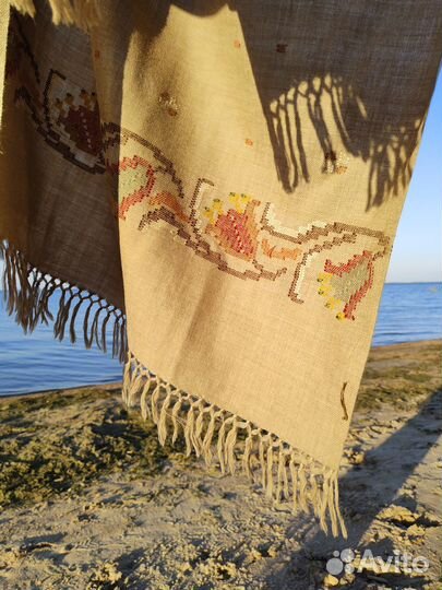 Шаль палантин из шерсти горной ламы новый