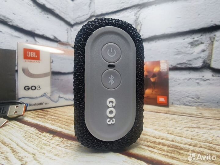 Колонка JBL GO 3 черно-оранжевая