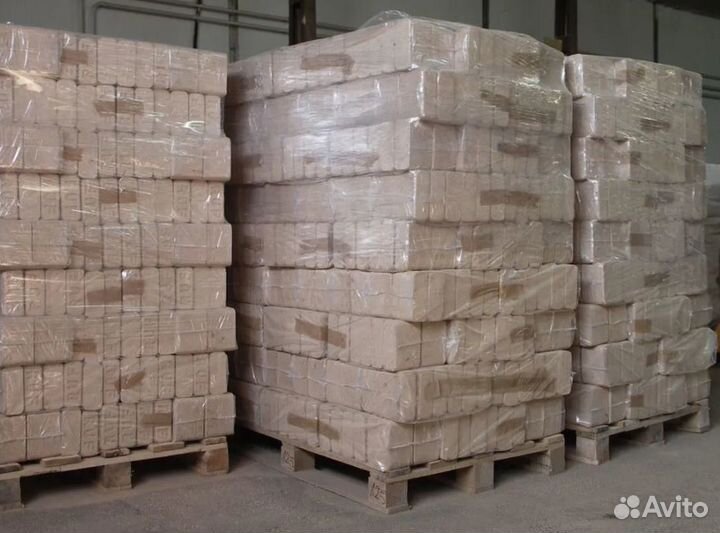 Брикеты топливные в упаковках, фракция щепа