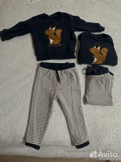 Вещи пакетом для мальчиков 80-86 двойни/близнецы