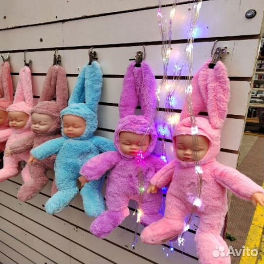 Кукла заяц спящий