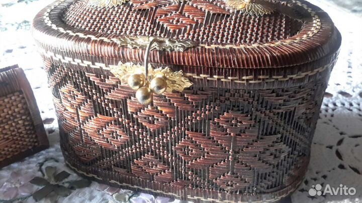 Шкатулки. Ротанг. Ручная работа. Тайланд