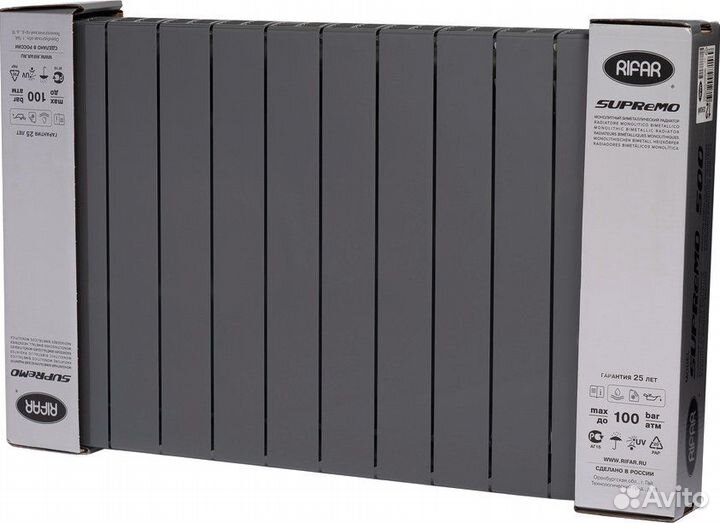 Радиатор биметаллический Rifar supremo 500 12 секц