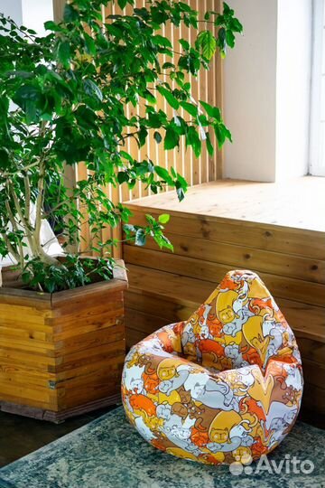 Кресло-мешок из ткани микровелюр