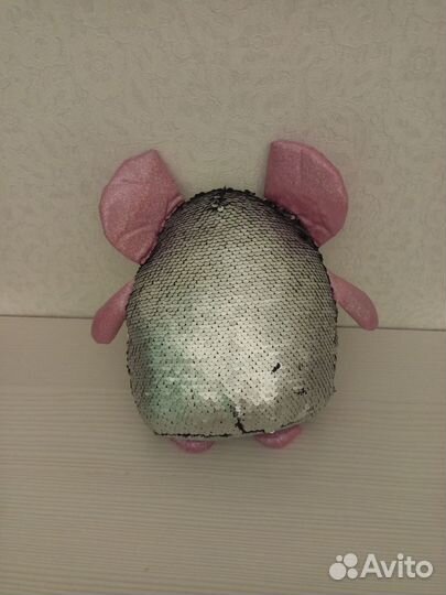 Мягкая игрушка мышка с пайетками 2 цветная