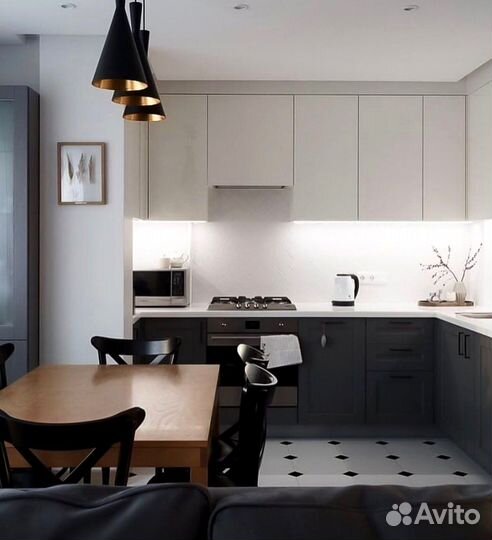 Угловой кухонный гарнитур современный