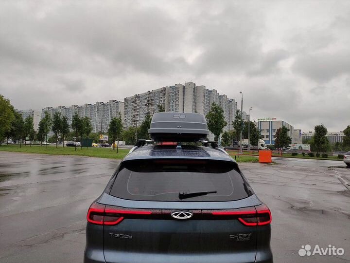 Бокс Евродеталь Магнум 420 серый карбон на Tiggo 8