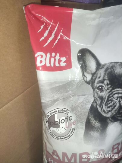 Сухой корм для щенков Blitz Sensitive ягненок