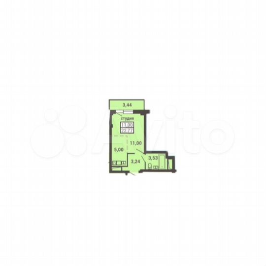 Квартира-студия, 22,7 м², 7/14 эт.