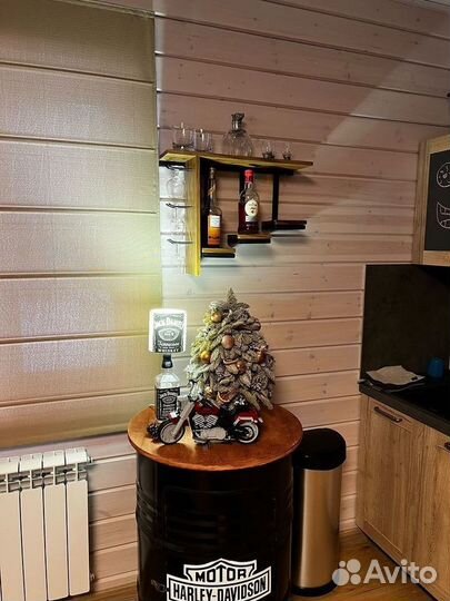 Полка для алкоголя лофт. Мини бар