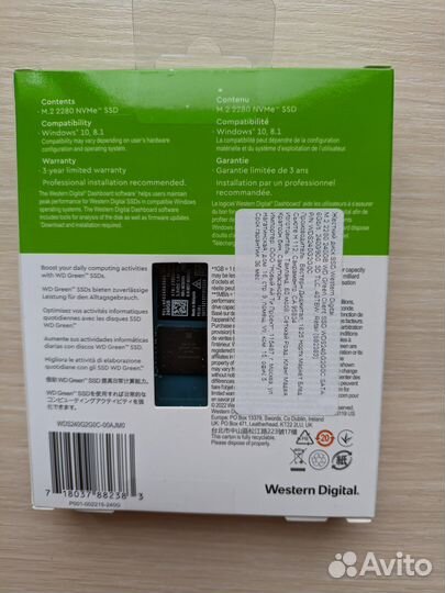 SSD накопитель WD M.2 2280 240GB (WDS240G2G0C)