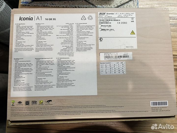 Планшет acer iconia A1-811 с sim картой