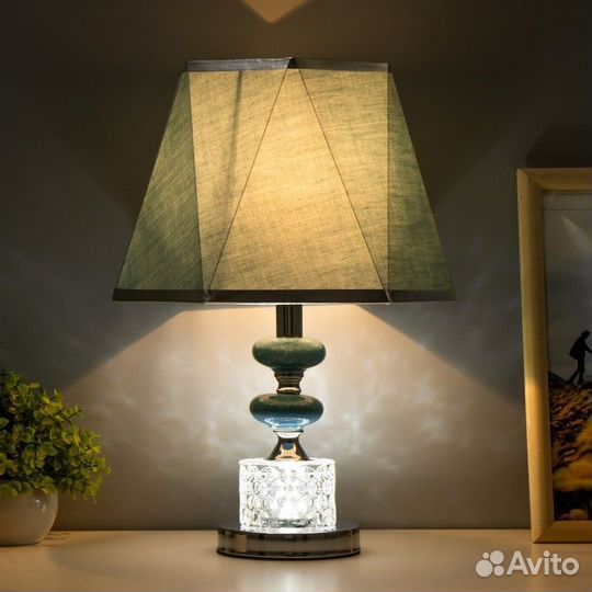 Лампа настольная с подсветкой 'Топаз' 1x60Вт E27 с
