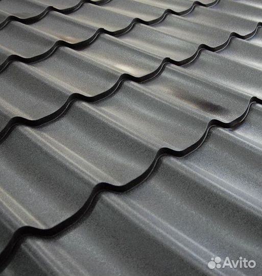 Металлочерепица антрацитово-серая