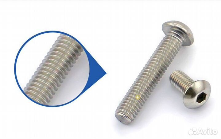 Винт с полукруглой головкой М5х10 мм А2 ISO 7380
