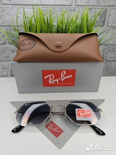 Очки Ray Ban Octagonal 3556 Classic Blue Silver