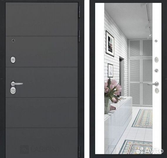Дверь входная графит шумо-изоляционная Арт