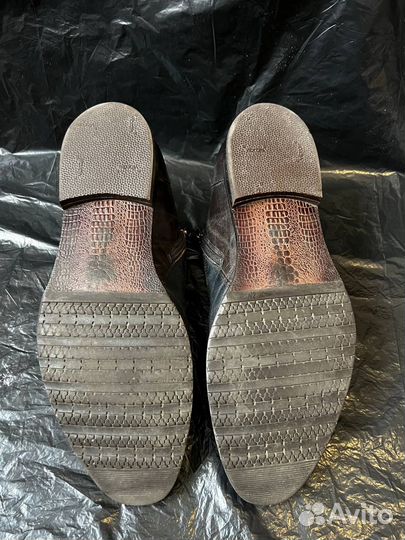 Мужские туфли кожаные тёмно-коричневые rscn