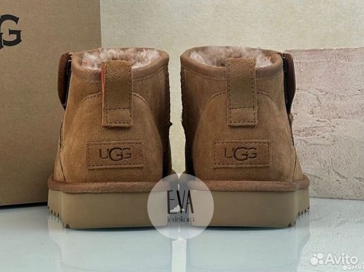 Угги мужские Ugg Classic Ultra Mini Zip Chestnut