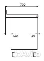 Стол с раздвиж дверьми 1400х700х900 с борт 100 мм