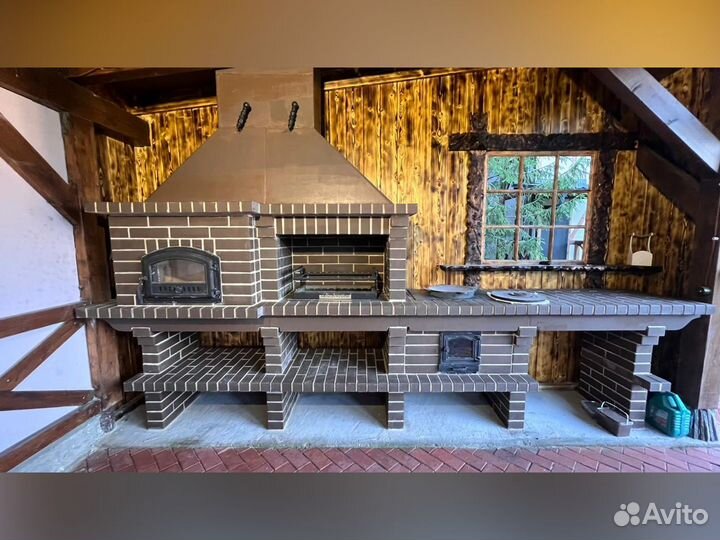 Мангальный комплекс гриль с печью для казана