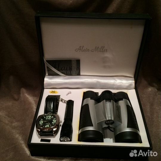 Бинокль часы фонарь Аллан Миллер фирменный старый
