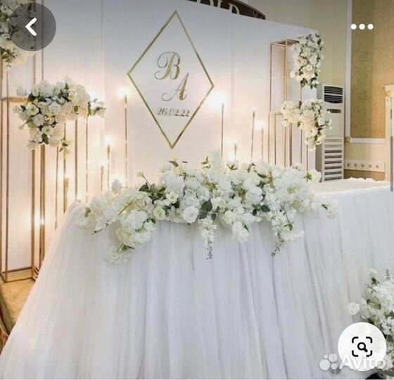 Оформление стола молодоженов