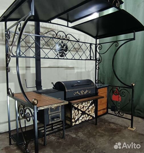 Мангальный комплекс с печью под казан