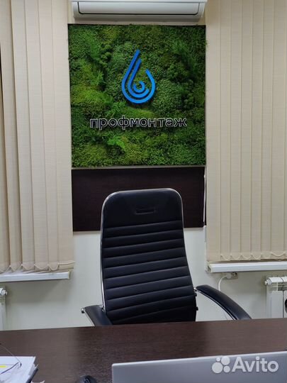 Панно из стабилизированного мха с логотипом