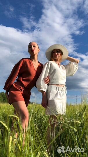 Льняные шорты