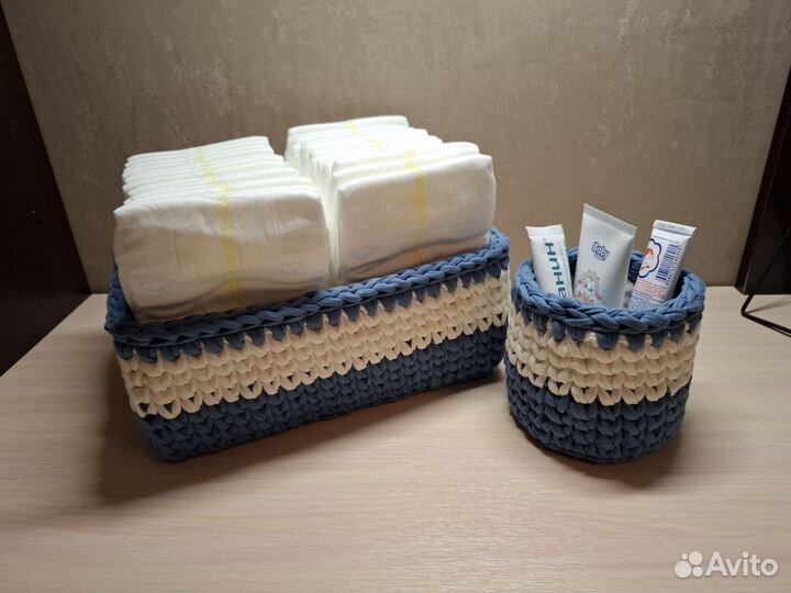 Вязаные корзинки набор