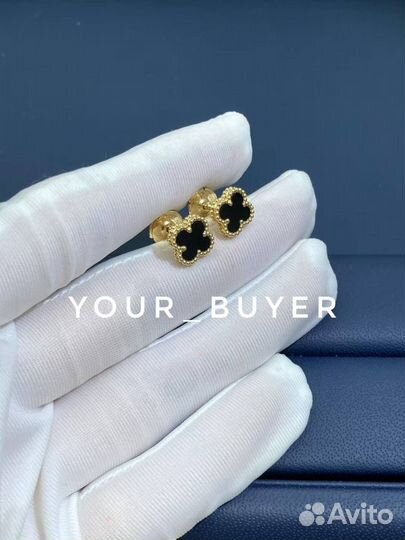 Золотые серьги Van Cleef