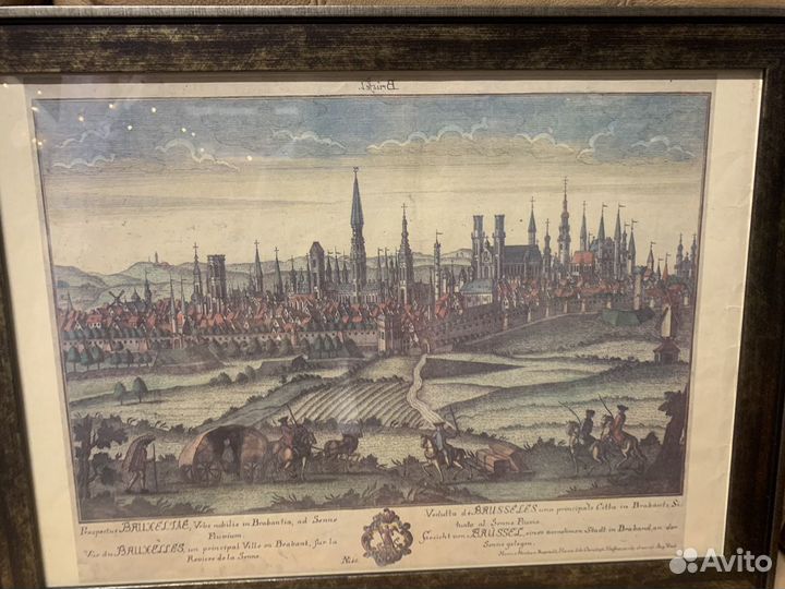 Старинная гравюра в багете